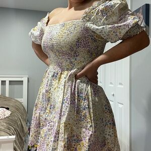 Floral Puff Sleeve Summer Spring Dress